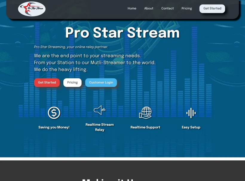 Pro Star Stream ONLINE Streaming Services website