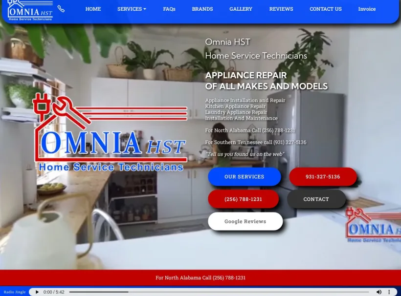 Omnia Home Service Technicians custom website